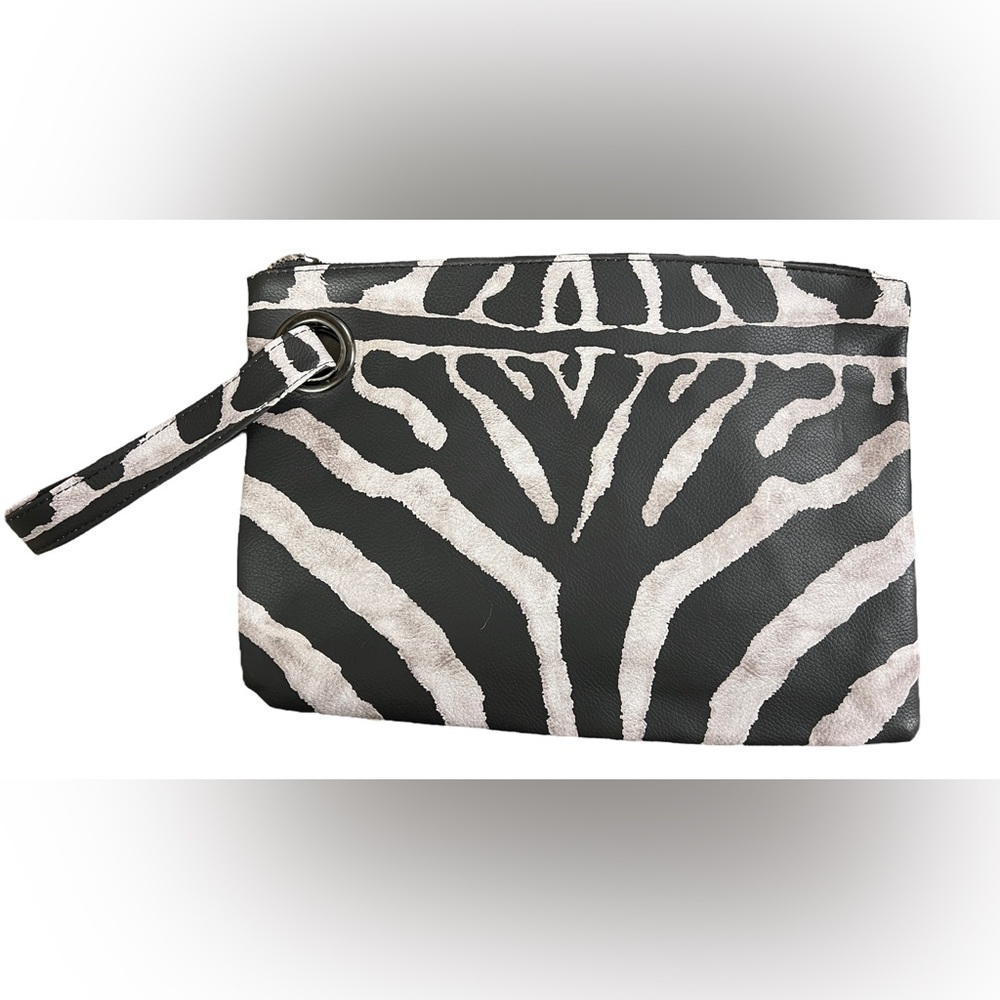 Faux Leather Zebra Clutch